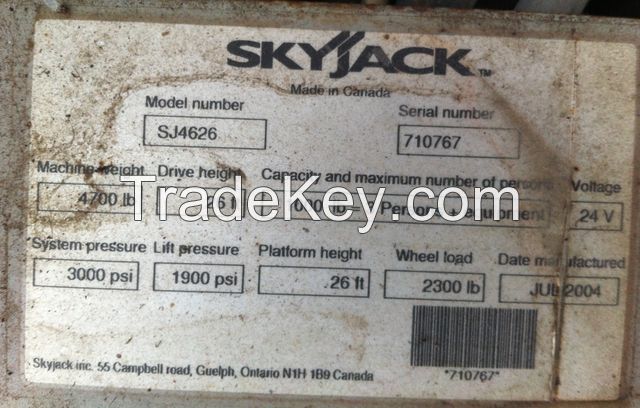 2004   Scissor Lift Skyjack SJIII 4626 