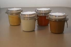 White, yellow, black and golden honey