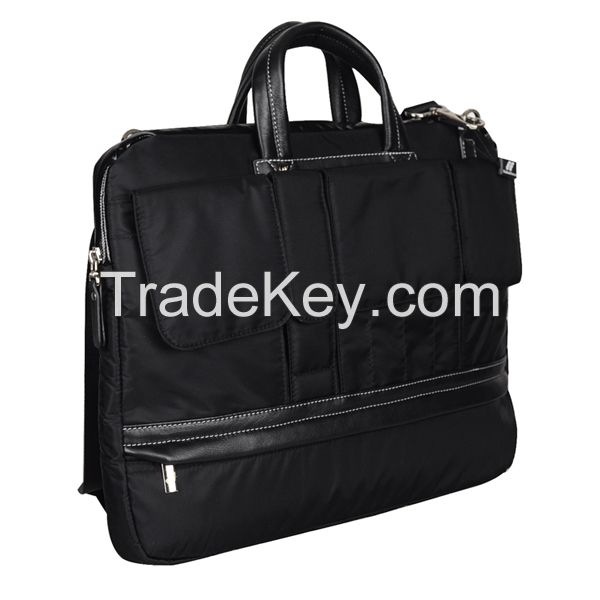 Cowhide imported nylon laptop briefcase