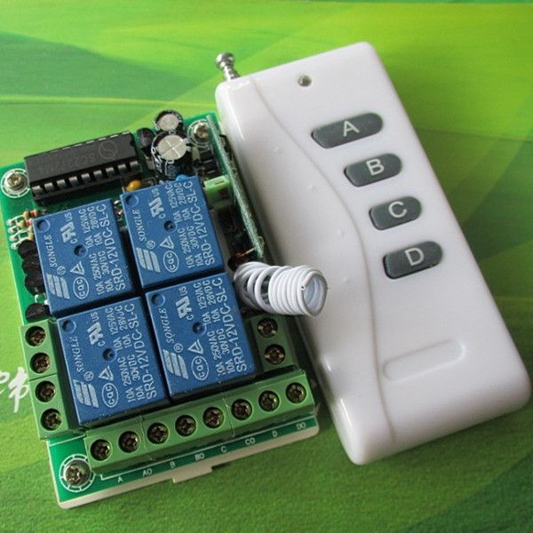 12V 4CH fixed code remote control switch system-Receiver&Transmitter