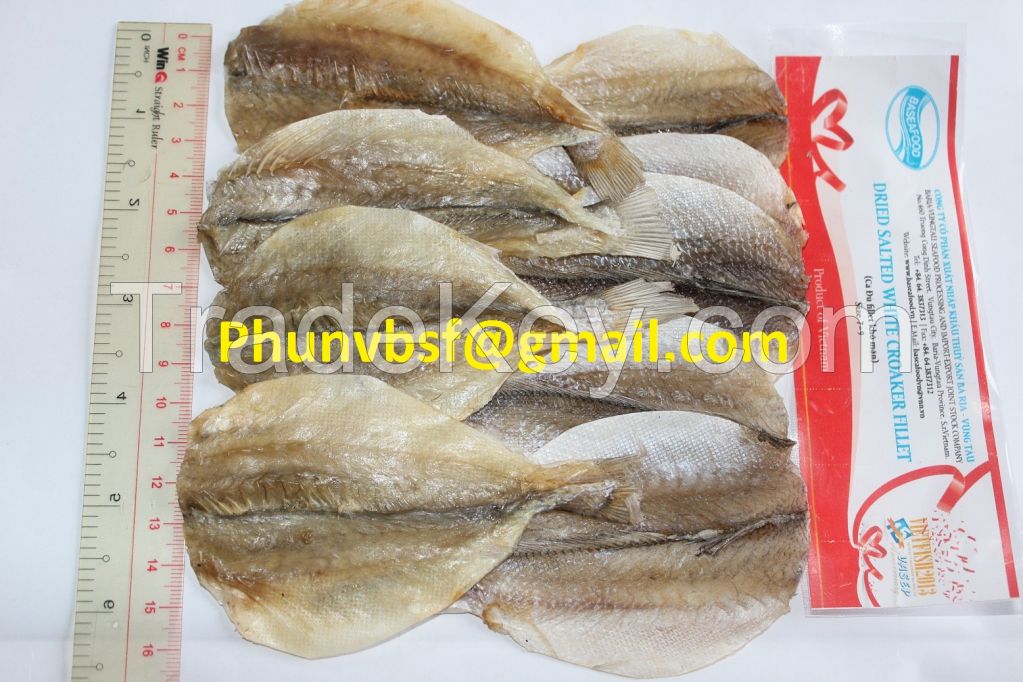 Dried croaker fillet and  headless