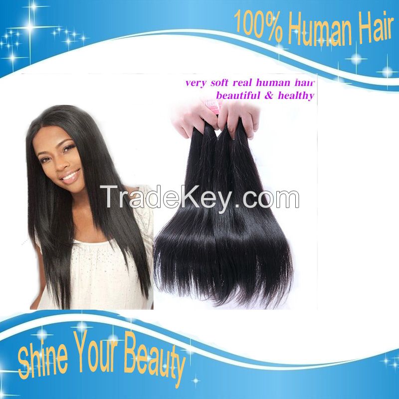 Best selling top quality unprocessed natural color virgin Brazilian human hair weaving
