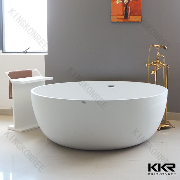 Top Quality Pure White Solid Surface Freestanding Bathtub