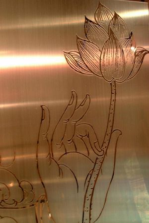 etched lotus stainless steel sheet