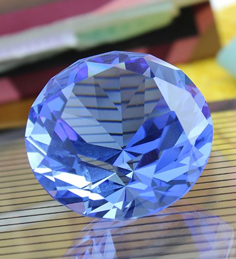 crystal diamond paperweight, crystal wedding gift