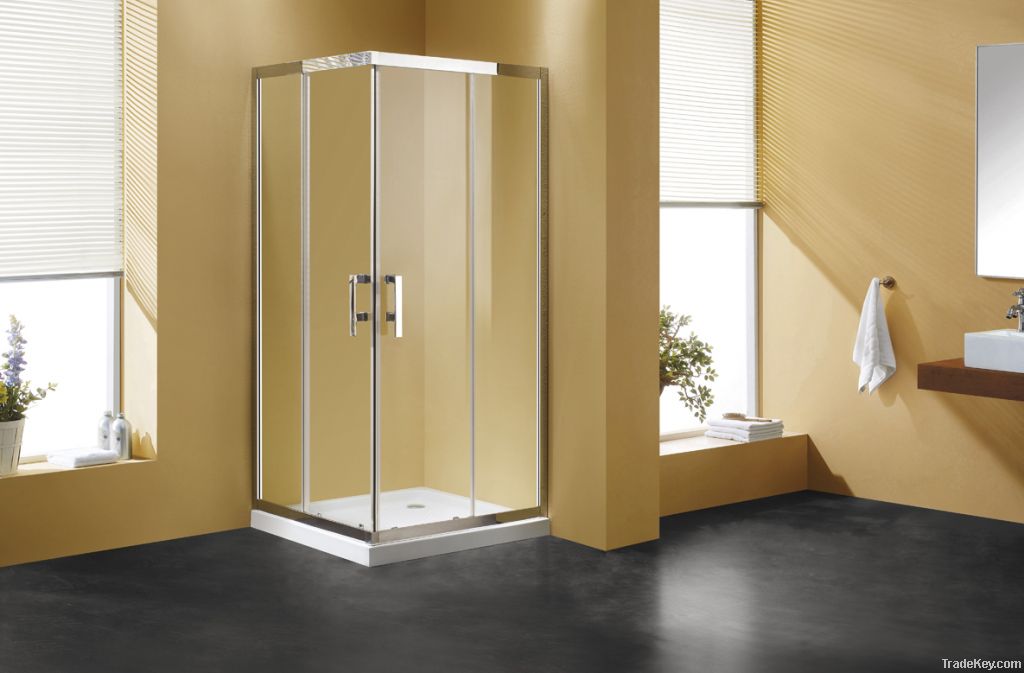 Shower Enclosure of Stainless Steel Quadrate Corner Double Door