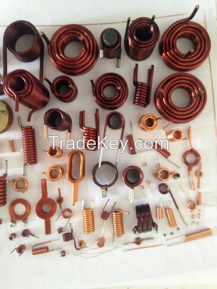 Spring-loaded hollow copper induction coil inductance filter inductor