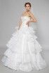 Off White Sweetheart Gown with Tiered Shimmering Skirt