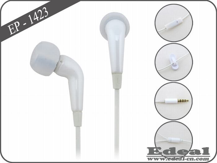Stylish Ceramic earphone with 3-button volume control and built-in mic for gift