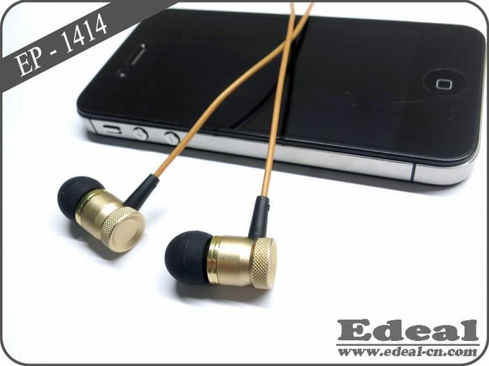 Mobile metal earphone with microphone