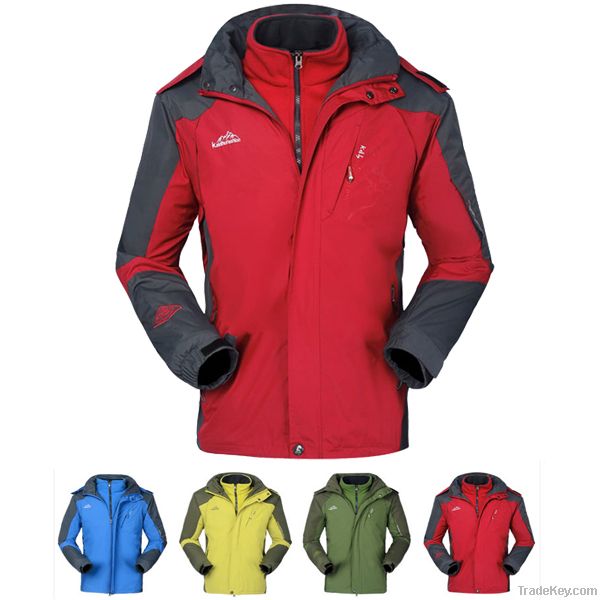 Wholesale outdoor stretch 3 in 1 jackets fabric like gore tex