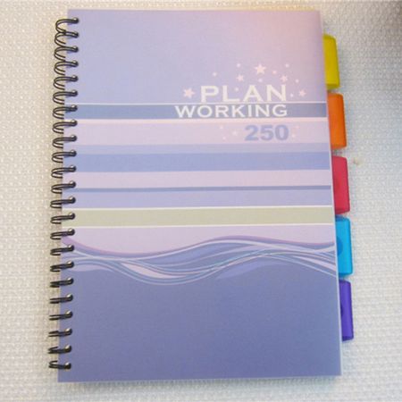 A4 PP spiral notebook with dividers