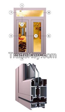 Aluminium sliding/hinged doors