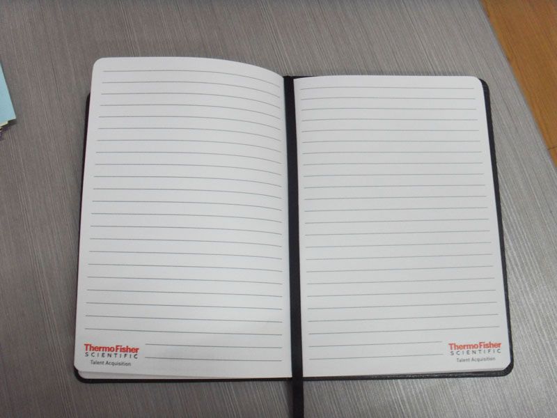 Custom leather feel PU cover notebook with elastic band and pocket