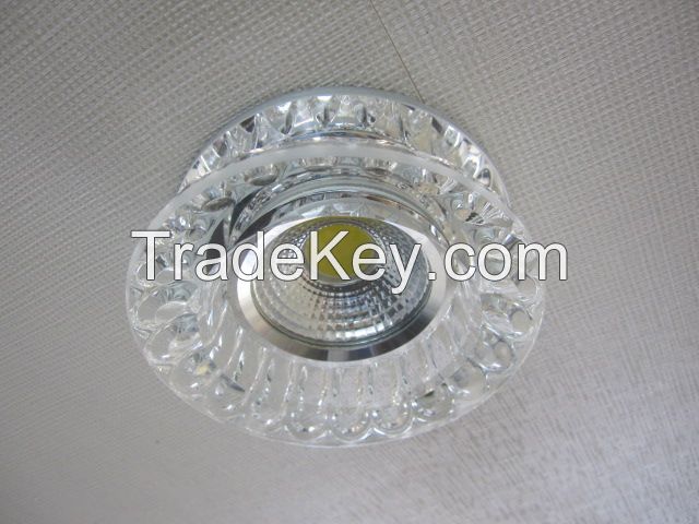 Crystal flat spotlight indoor lighting round ceiling light downlight led MR16 GU5.3 house decoration