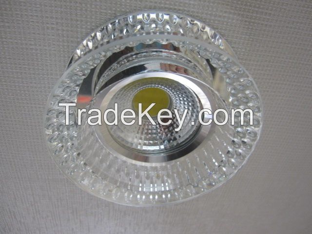 Crystal flat spotlight indoor lighting round ceiling light downlight led MR16 GU5.3 house decoration