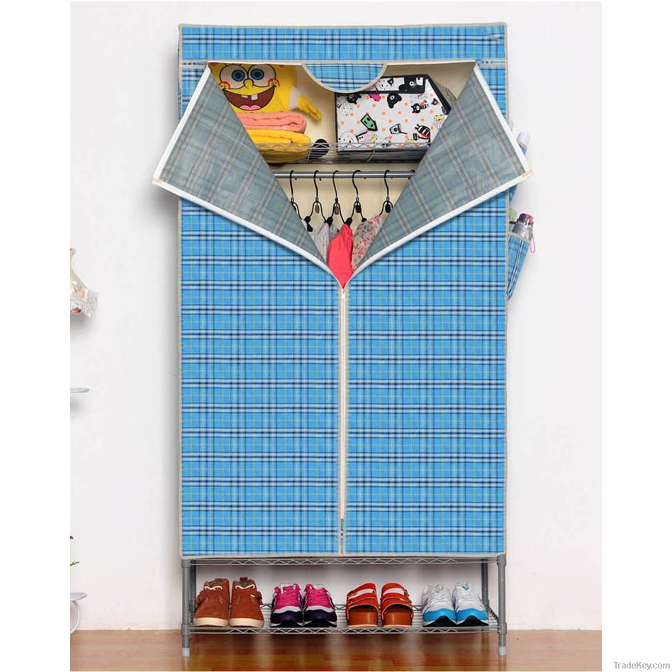 Hot sale wardrobe cabinet with Oxford cloth cover and steel mesh layer