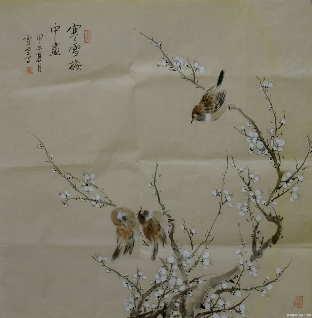 Chinese painting flower and birds