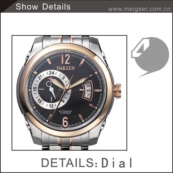 Steel Part PVD Rose Gold Coating Super Luminova Diamond Cut Hands Sapphire Crystal Luxury Wrist Watches