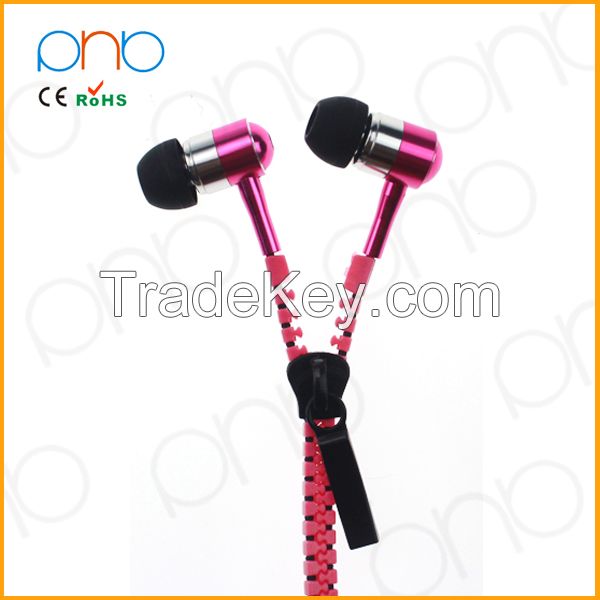 hot product for 2015 metal zipper earphone