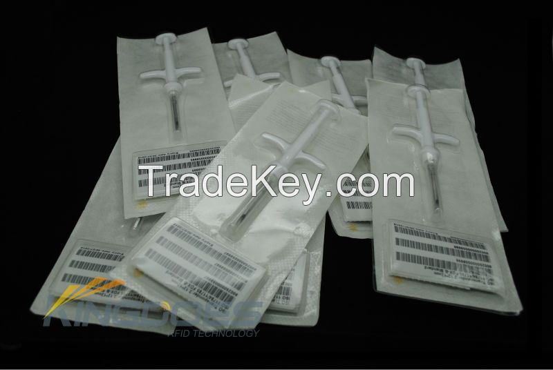 2.12x12mm 134.2K EM4305 RFID Syringe embedded glass transponder