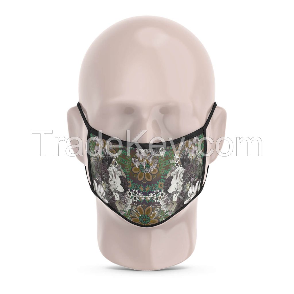 Abstract Flower Reusable Printed Face Mask