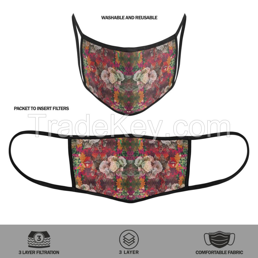 Multicoloured Floral Reusable Printed Face Mask