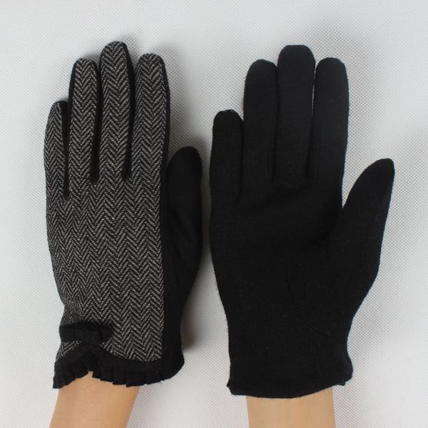 2014 new style ladies two block color woolen glove