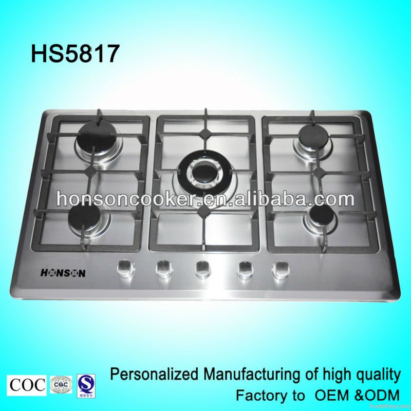 5 Burners Kitchen Appliance Gas Cooker Hs5817