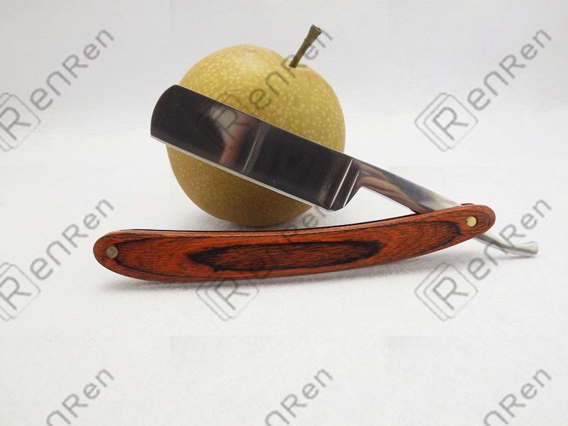 RenRen High Quality Stainless Steel  Straight Razor Barber Shaving Knife   Color Wood RR9520