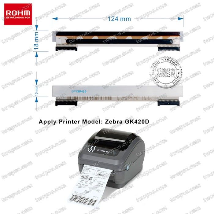 Thermal Print Head 105934-037 for Zebra GX420d GK420d Desktop Printers