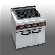 Gas lava rock chargrill with cabinet under