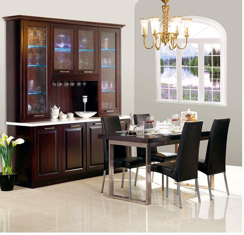 China wood mdf design kitchen cabinet with aluminium handles