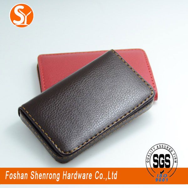 hot selling promotional metal and leather card holder card case