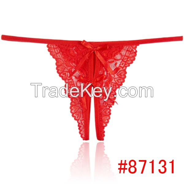 crotchless lace g-string Front open thong sexy lady panties women und