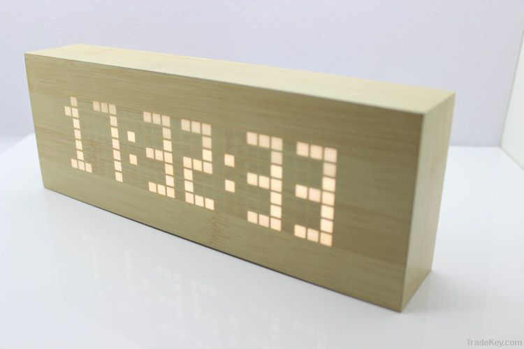 Wood Clock Unique Information input function Table clock