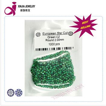  2.0mm Emerald round wax casting star cut zircon stone for sale