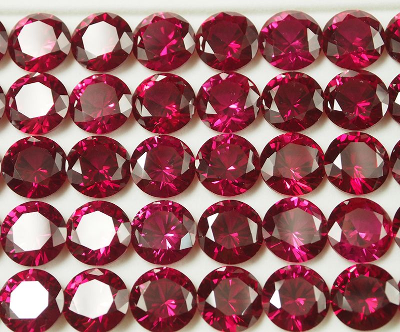 Wholesale Price 5# Round cut Imitation red corundum blood ruby