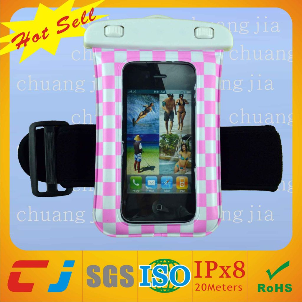 hot new  pvc waterproof bag for iphone 5 with armband