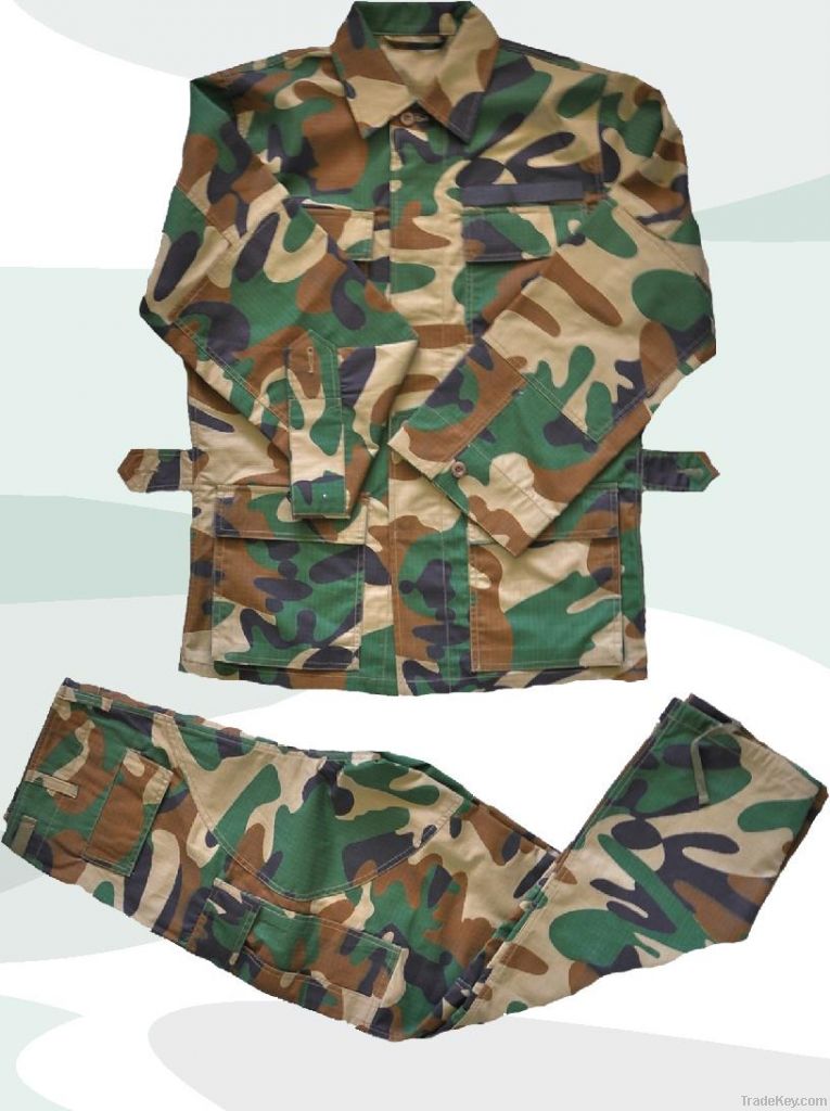 men's 65% polyester 35% cotton camouflage military uniform