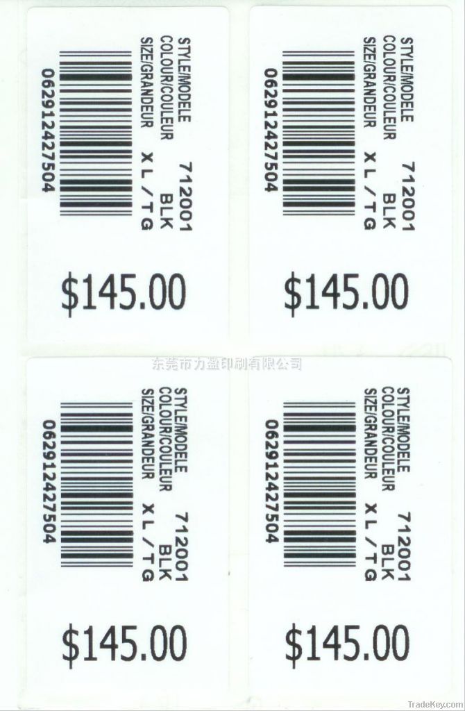 numbered sequentially sticker label