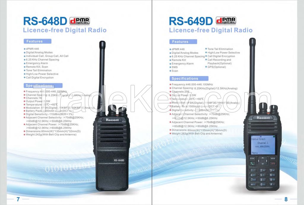 RS-649D dPMR446 Digital Radio