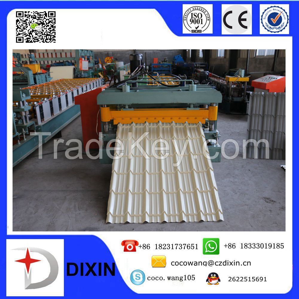 2015 Best price aluminum roofing sheet glazed steel tile roll forming machine