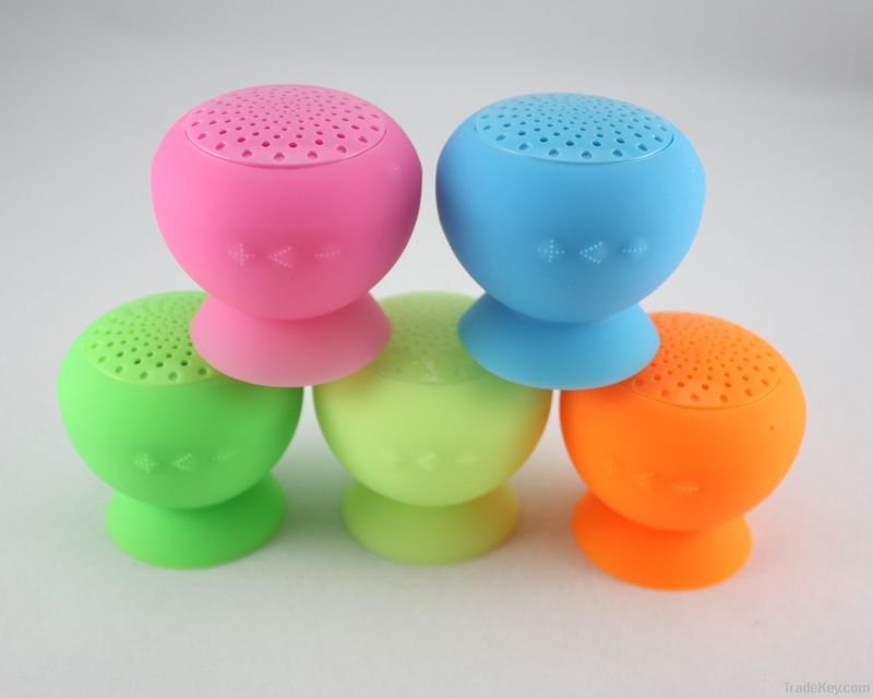 Best selling suction mushroom speaker, bluetooth mini silicone speaker