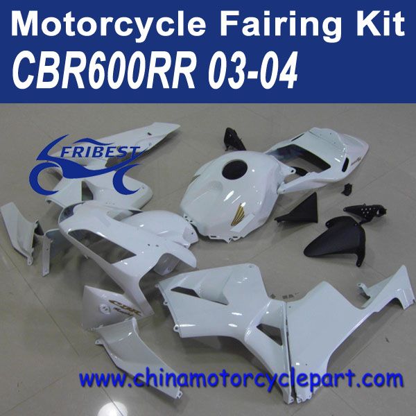 CBR600RR 2003 2004 WHITE WITH GOLD DECALS Abs Motorcycle Fairing 