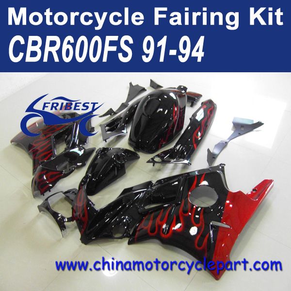 CBR600FS 1991 1992 1993 1994 RED FLAME Aftermarket Motorcycle Fairings 