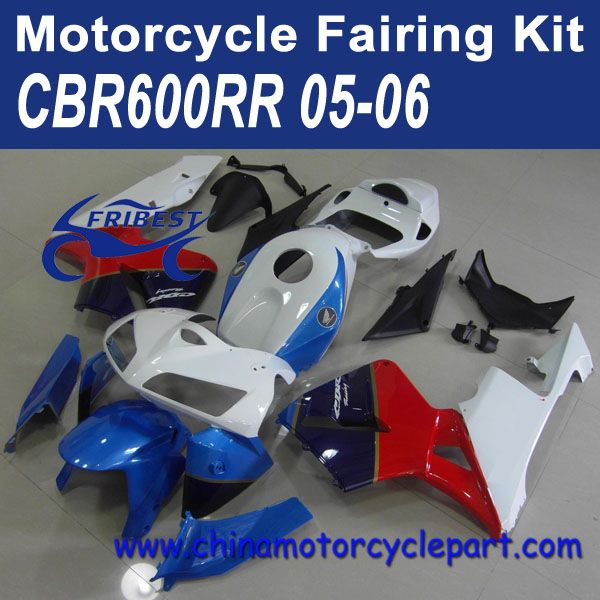 CBR600RR 2005 2006 RED BLUE AND WHITE Motorcycle Fairing Kit 