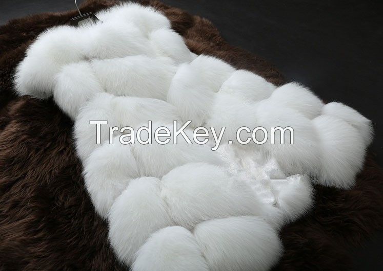 2017new imitation fox fur stitching imitation fur vest Miss Ma Jia