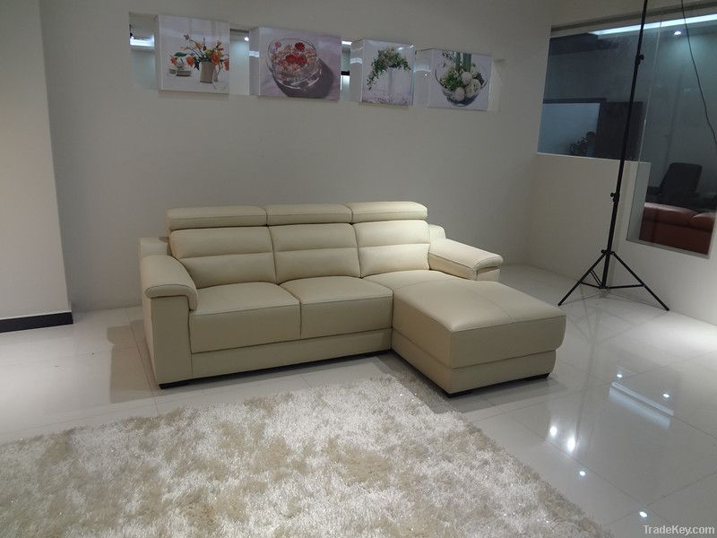 Modern living room leather sofa chair+2seater+chaise lounge $598