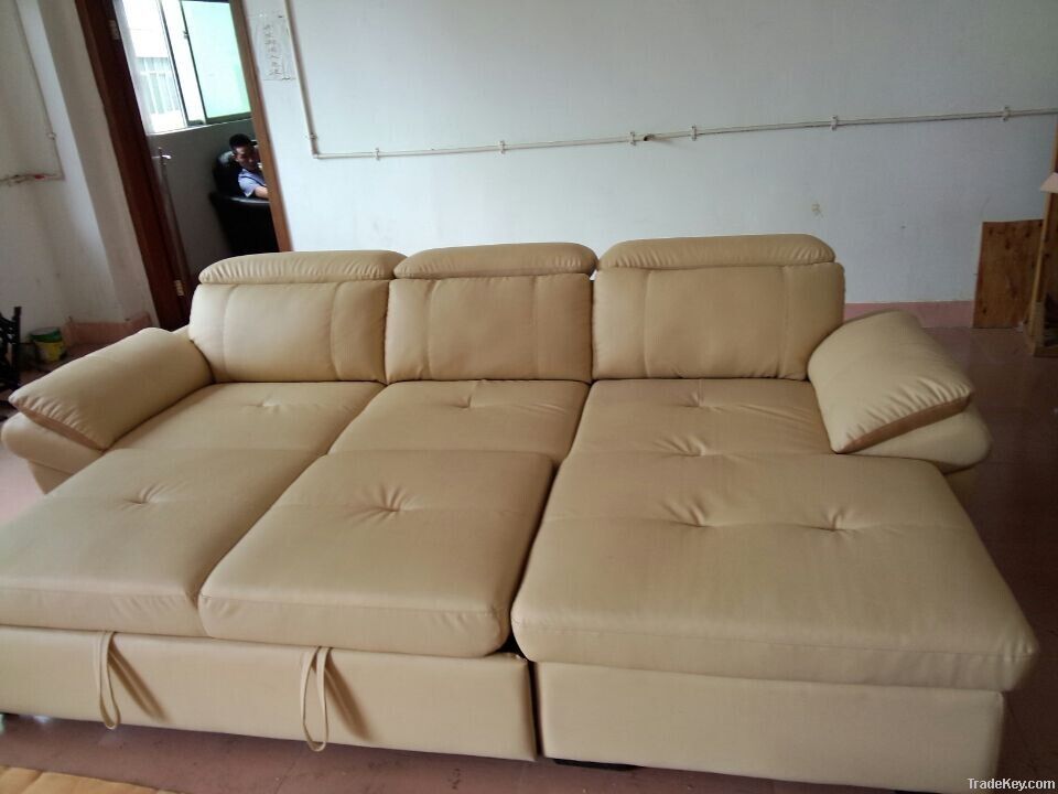 New sofa bed leather functional sofa